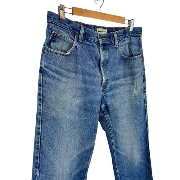 LL Bean 220626 Mens Straight Jeans Classic Fit Blue Denim 100% Cotton 34 x 29 - Picture 4 of 16